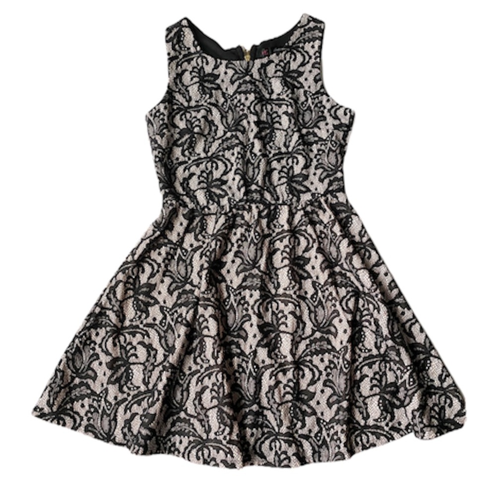 HeartSoul fit and flare lace print dress